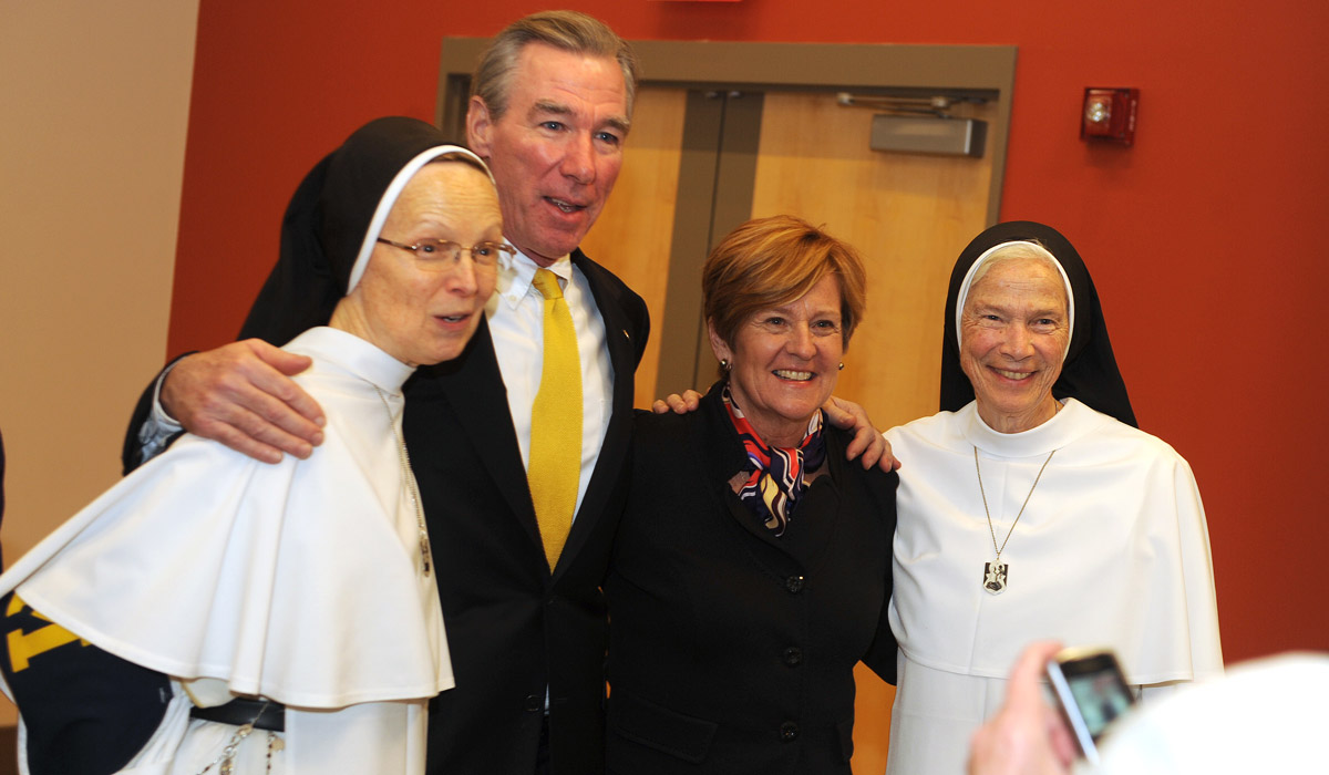 Garvey with Dominican sisters