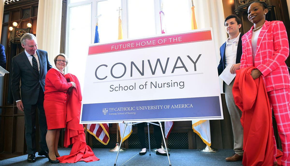 Unveiling of Conway School of Nursing Sign