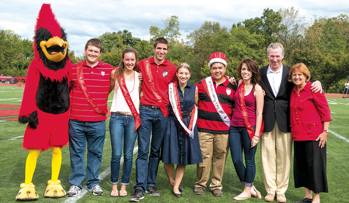 John and Jeanne Garvey with the 2013 homecoming court